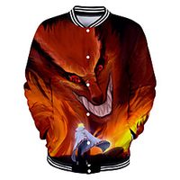 Inspired by Naruto Uchiha Sasuke Anime Cartoon Polyster Anime 3D Harajuku Graphic Outerwear For Men