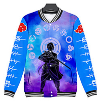Inspired by Naruto Uchiha Sasuke Anime Cartoon Polyster Anime 3D Harajuku Graphic Outerwear For Men