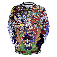 Inspired by One Piece Monkey D. Luffy Anime Cartoon Polyster Anime 3D Harajuku Graphic Outerwear For Men