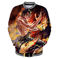 Inspired by One Piece Monkey D. Luffy Anime Cartoon Polyster Anime 3D Harajuku Graphic Outerwear For Men