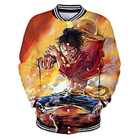 Inspired by One Piece Monkey D. Luffy Anime Cartoon Polyster Anime 3D Harajuku Graphic Outerwear For Men