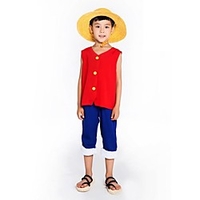 Inspired by One Piece Monkey D. Luffy Anime Cosplay Costumes Cosplay Suits Sleeveless Vest / Pants For miniinthebox