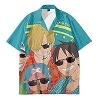 Inspired by One Piece Monkey D. Luffy Cosplay Costume Cartoon Terylene Anime Harajuku Graphic Kawaii Top For Men
