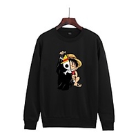 Inspired by One Piece Monkey D. Luffy Cosplay Costume Hoodie Polyester / Cotton Blend Graphic Printing Harajuku Graphic Hoodie For Women