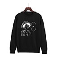 Inspired by One Piece Monkey D. Luffy Cosplay Costume Hoodie Polyester / Cotton Blend Graphic Printing Hoodie For Men