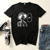 Inspired by One Piece Monkey D. Luffy Cosplay Costume T-shirt Polyester / Cotton Blend Graphic Prints Printing Harajuku Graphic T-shirt For Women