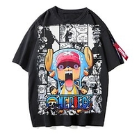 Inspired by One Piece Monkey D. Luffy Cosplay Costume T-shirt Polyester / Cotton Blend Pattern Harajuku Graphic Kawaii T-shirt For Men