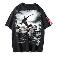 Inspired by One Piece Monkey D. Luffy Cosplay Costume T-shirt Polyester / Cotton Blend Pattern Harajuku Graphic Kawaii T-shirt For Men