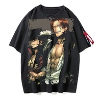 Inspired by One Piece Monkey D. Luffy Cosplay Costume T-shirt Polyester / Cotton Blend Pattern Harajuku Graphic Kawaii T-shirt For Men