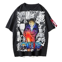 Inspired by One Piece Monkey D. Luffy Cosplay Costume T-shirt Polyester / Cotton Blend Pattern Harajuku Graphic Kawaii T-shirt For Men