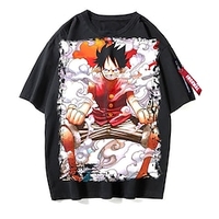 Inspired by One Piece Monkey D. Luffy Cosplay Costume T-shirt Polyester / Cotton Blend Pattern Harajuku Graphic Kawaii T-shirt For Men