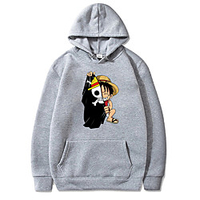 Inspired by One Piece Monkey D. Luffy Hoodie Anime 100% Polyester Anime Harajuku Graphic Kawaii Hoodie For Men
