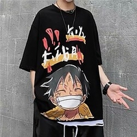 Inspired by One Piece Monkey D. Luffy T-shirt Cartoon 100% Polyester Anime Harajuku Graphic Kawaii T-shirt For Men