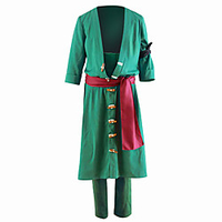 Inspired by One Piece Roronoa Zoro Anime Cosplay Costumes Japanese Cosplay Suits Solid Colored Coat Pants For Men