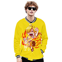 Inspired by One Piece Sanji Anime Cartoon Polyster Anime 3D Harajuku Graphic Outerwear For Men