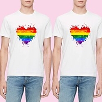 Inspired by Pride Parade LGBT Pride Gay Pride Rainbow Flag T-shirt Anime 100% Polyester Anime Harajuku Graphic Kawaii T-shirt For Men