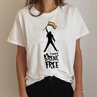 Inspired by Pride Parade LGBT Pride Gay Pride Rainbow Flag T-shirt Anime 100% Polyester Anime Harajuku Graphic Kawaii T-shirt For Men