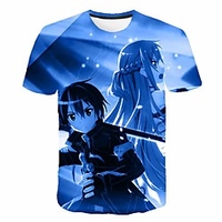Inspired by SAO Swords Art Online Anime Cartoon 100% Polyester 3D 3D Harajuku Graphic T-shirt For Women