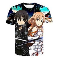 Inspired by SAO Swords Art Online Anime Cartoon 100% Polyester 3D 3D Harajuku Graphic T-shirt For Women