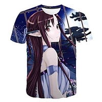Inspired by SAO Swords Art Online Anime Cartoon 100% Polyester 3D 3D Harajuku Graphic T-shirt For Women
