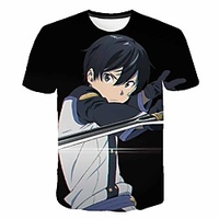 Inspired by SAO Swords Art Online Anime Cartoon 100% Polyester 3D 3D Harajuku Graphic T-shirt For Women