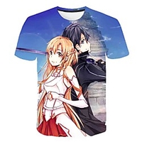 Inspired by SAO Swords Art Online Anime Cartoon 100% Polyester 3D 3D Harajuku Graphic T-shirt For Women