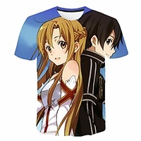 Inspired by SAO Swords Art Online Anime Cartoon 100% Polyester 3D 3D Harajuku Graphic T-shirt For Women