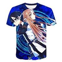 Inspired by SAO Swords Art Online Anime Cartoon 100% Polyester 3D 3D Harajuku Graphic T-shirt For Women