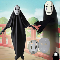 Inspired by Spirited Away No Face man Anime Cosplay Costumes Japanese Cosplay Suits Leotard / Onesie Gloves Mask For Men