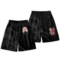 Inspired by SPY×FAMILY Anya Forger Shorts Cartoon 100% Polyester Anime Harajuku Graphic Kawaii Shorts For Men