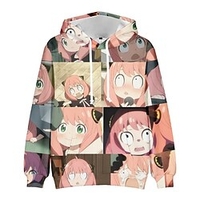 Inspired by SPY×FAMILY Loid Forger Yor Forger Anya Forger Hoodie Anime 100% Polyester Anime 3D Harajuku Graphic Hoodie For Men