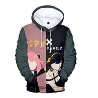 Inspired by SPY×FAMILY Loid Forger Yor Forger Anya Forger Hoodie Anime 100% Polyester Anime 3D Harajuku Graphic Hoodie For Men