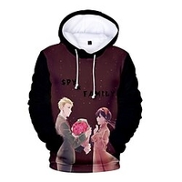 Inspired by SPY×FAMILY Loid Forger Yor Forger Anya Forger Hoodie Anime 100% Polyester Anime 3D Harajuku Graphic Hoodie For Men