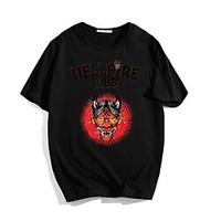 Inspired by Stranger Things Eleven Hellfire Club T-shirt Anime 100% Polyester Anime Harajuku Graphic Kawaii T-shirt For Men