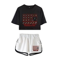 Inspired by Stranger Things Eleven Shorts Crop Top 100% Polyester Anime Harajuku Graphic Kawaii Shorts For Women