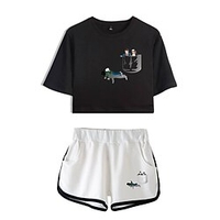 Inspired by Stranger Things Eleven Shorts Crop Top 100% Polyester Anime Harajuku Graphic Kawaii Shorts For Women