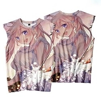 Inspired by The Demon Girl Next Door Yoshida Yuuko Cosplay Costume T-shirt 100% Polyester Pattern Harajuku Graphic Kawaii Vest For Men