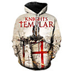 Inspired by The Last Templar Knights Templar Cosplay Costume Hoodie Terylene 3D Printing Hoodie For Men