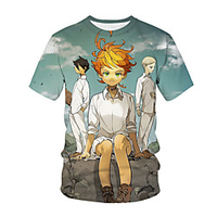 Inspired by The Promised Neverland Cosplay Anime Cartoon 100% Polyester 3D Harajuku Graphic Kawaii T-shirt For Women