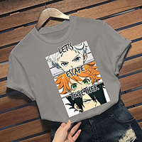 Inspired by The Promised Neverland Cosplay Anime Cartoon Polyester / Cotton Blend Print Harajuku Graphic Kawaii T-shirt For Women