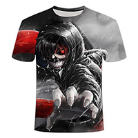 Inspired by Tokyo Ghoul Cosplay Cosplay Costume T-shirt Polyester / Cotton Blend Print 3D Harajuku Graphic T-shirt For Women