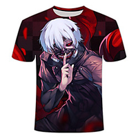 Inspired by Tokyo Ghoul Cosplay Cosplay Costume T-shirt Polyester / Cotton Blend Print 3D Harajuku Graphic T-shirt For Women