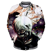 Inspired by Tokyo Ghoul Kaneki Ken Anime Cartoon Polyster Anime 3D Harajuku Graphic Outerwear For Men