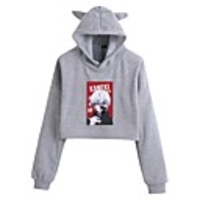 Inspired by Tokyo Ghoul Kaneki Ken Crop Top Hoodie Polyester / Cotton Blend Graphic Prints Printing Crop Top For Men