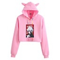 Inspired by Tokyo Ghoul Kaneki Ken Crop Top Hoodie Polyester / Cotton Blend Graphic Prints Printing Crop Top For Men