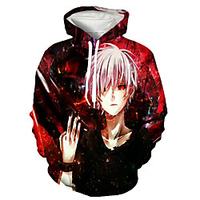 Inspired by Tokyo Ghoul Kaneki Ken Hoodie Anime 100% Polyester Anime 3D Harajuku Graphic Outerwear For Men