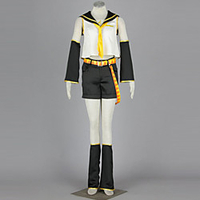 Inspired by Vocaloid Kagamine Rin Anime Cosplay Costumes Japanese Cosplay Suits Patchwork Shirt Skirt Headpiece For Women