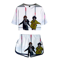 Inspired by wonder egg priority Cosplay Cosplay Costume Outfits Terylene 3D 2 Piece Printing Shorts For Women