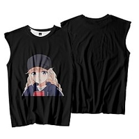 Inspired by Ya Boy Kongming! Tsukimi Eiko Zhuge Kongming Cosplay Costume T-shirt 100% Polyester Pattern Harajuku Graphic Kawaii Vest For Men