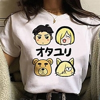 Inspired by Yuri on Ice Cosplay Anime Cartoon Polyester / Cotton Blend Print Harajuku Graphic Kawaii T-shirt For Women